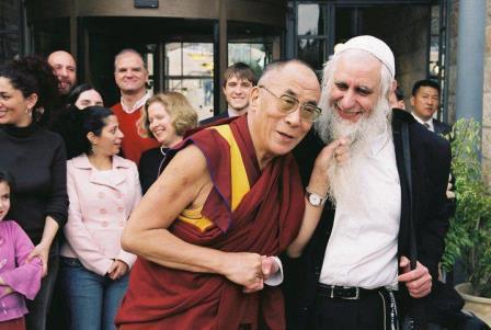 The Dalai Lama with Menachem Froman in Jerusalem, February 2006